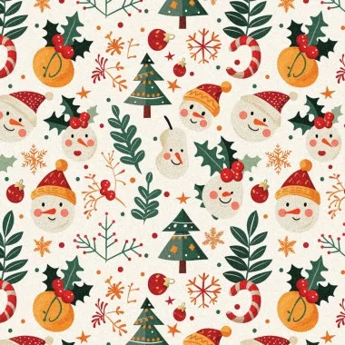 Tela De Fieltro y fieltro estampado navideño - Muérdago|IDEEINFELTRO.COM 2