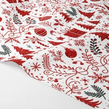 Dun Vilt en Vilt afdrukken Kerstmis - Santa Claus en bomen mod.5|IDEEINFELTRO.COM