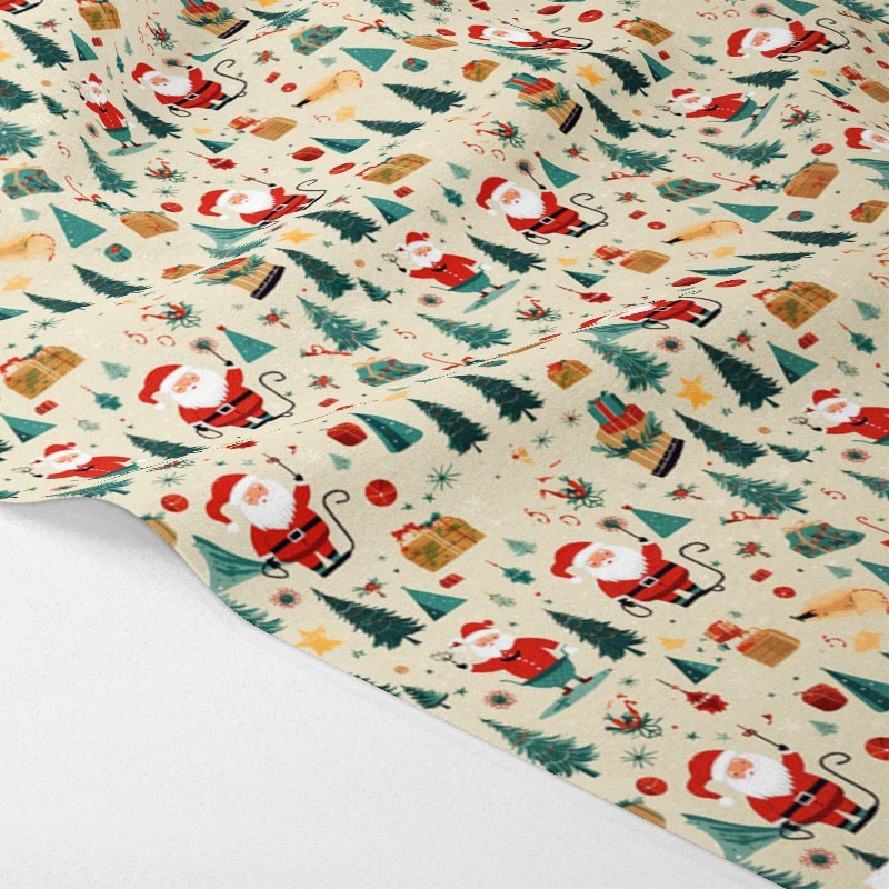 Pannolenci e feltro stampa natale - babbo natale e alberelli mod. 4|IDEEINFELTRO.COM