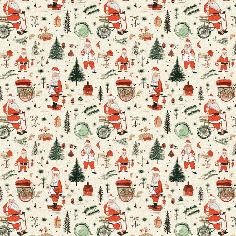 Pannolenci e feltro stampa natale - babbo natale e alberelli mod. 5|IDEEINFELTRO.COM