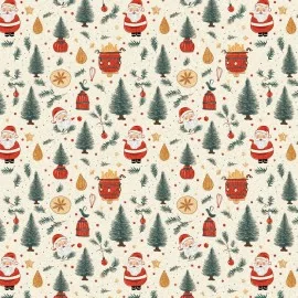 Pannolenci e feltro stampa natale - babbo natale e alberelli mod. 6|IDEEINFELTRO.COM
