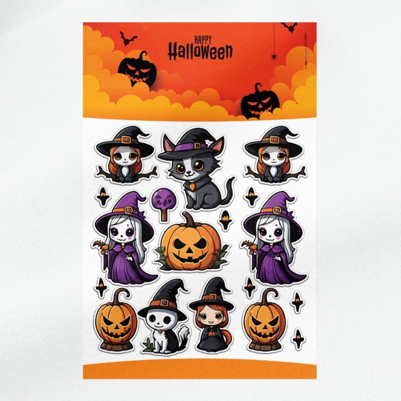 Bedruckte Bastelfilz Tafel "Halloween" Gemischte Dekorationen Mod. 01