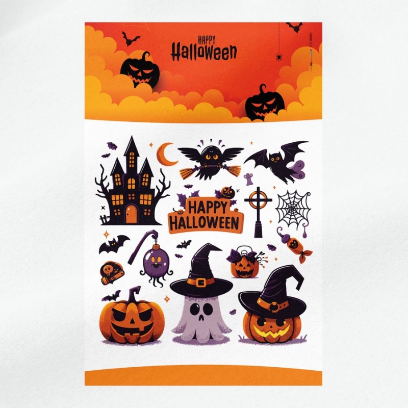 Gedrukt dun vilt paneel "halloween" gemengde decoraties mod. 02
