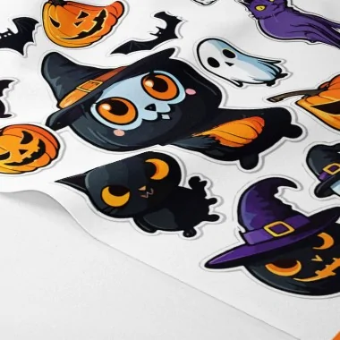 Panneau tissu feutrine imprimé « halloween » décorations mixtes mod. 04 2