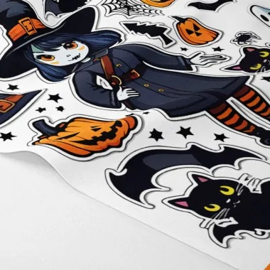 Panneau tissu feutrine imprimé « halloween » décorations mixtes mod. 06 2