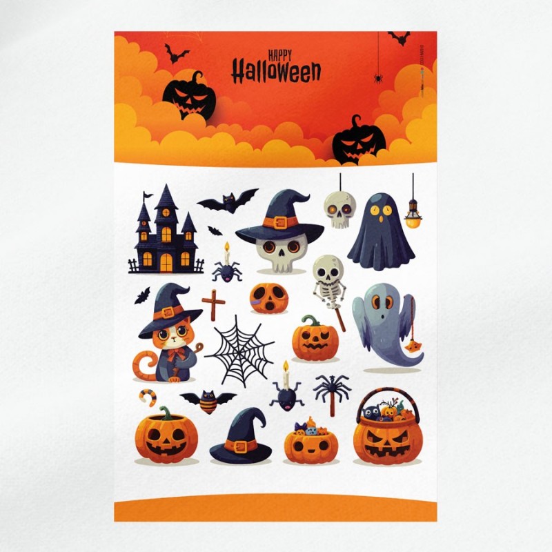 Panneau tissu feutrine imprimé « halloween » décorations mixtes mod. 10