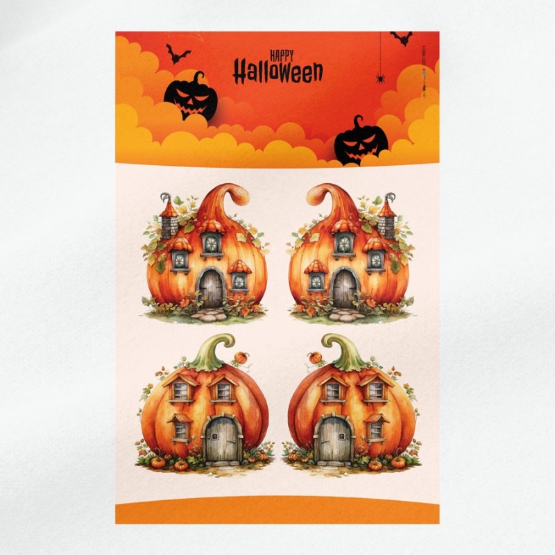 Gedruckte Bastelfilz Tafel "Halloween Kürbisse" Mod. 15