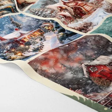 Panel In bastelfilz O Filzstoff Weihnachtsbeleuchtung Mod.6 2