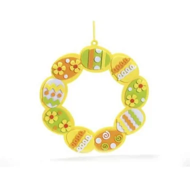 12 WOODEN DECORATIONS AND EASTER FELT - FLOWER AND EGG
