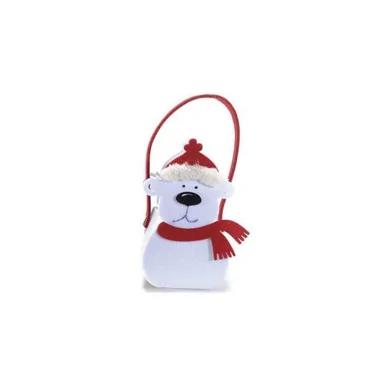 CHRISTMAS HANDBAG IN WHITE FELT - BEAR