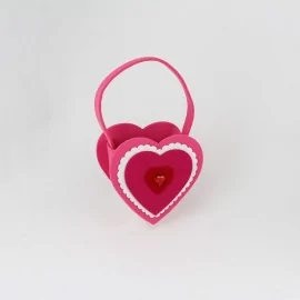 Geantă de mână Heart fetru - Roz