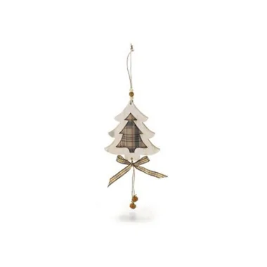 DECORATION IN WOOD AND STAR FABRIC WITH BELL