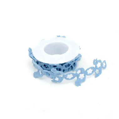 PERFORATED FELT RIBBON WITH GURNARD - LIGHT BLUE