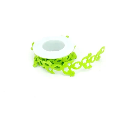 PERFORATED FELT RIBBON WITH GURNARD - ACID GREEN