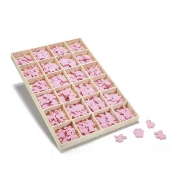 24 CHRISTMAS DECORATIONS IN FELT - BROWN, CREAM, PINK