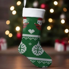 Kit calza della befana in pannolenci e pellicciotto bianco da assemblare - modello 12|IDEEINFELTRO.COM