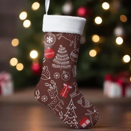 Kit calza della befana in pannolenci e pellicciotto bianco da assemblare - modello 34|IDEEINFELTRO.COM