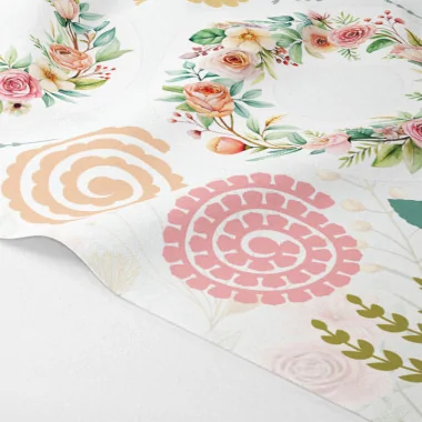 Guirnalda de flores y hojas mod. 1 - fieltro fino panel para cortar y montar 2