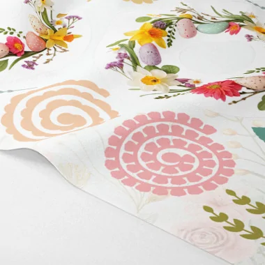 Guirnalda de flores y hojas de pascua mod. 7 - fieltro fino panel a cortar y ensamblar 2
