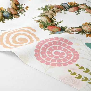 Guirnalda de flores y hojas de pascua mod. 8 - fieltro fino panel a cortar y ensamblar 2