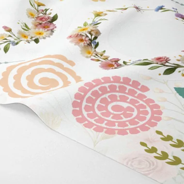 Guirnalda de flores y hojas mod. 9 - fieltro fino panel a cortar y ensamblar 2