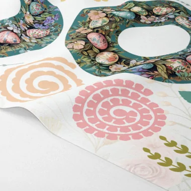 Guirnalda de flores y hojas de pascua mod. 13 - fieltro fino panel a cortar y ensamblar 2