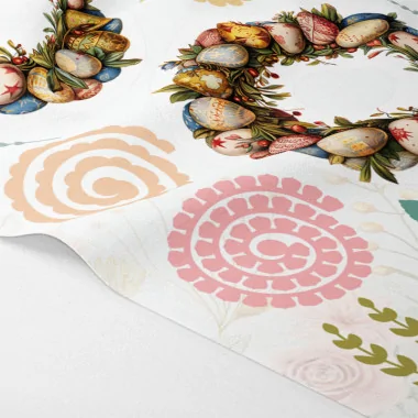 Guirnalda de flores y hojas de pascua mod. 14 - fieltro fino panel a cortar y ensamblar 2