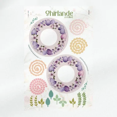 Guirnalda de flores y hojas de pascua mod. 16 - fieltro fino panel a cortar y ensamblar