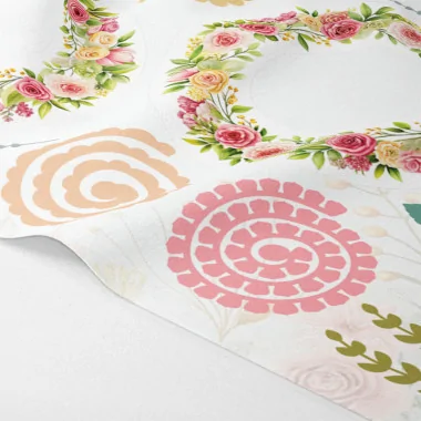 Guirnalda de flores y hojas mod. 17 - fieltro fino panel a cortar y ensamblar 2