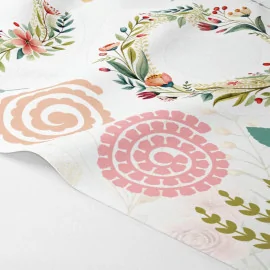 Guirnalda de flores y hojas mod. 23 - fieltro fino panel para cortar y ensamblar