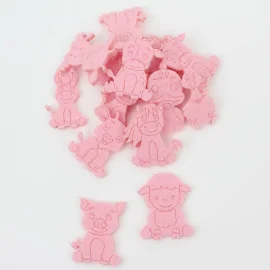 Set sagome in feltro con incisione – animali della fattoria (30 pezzi)|IDEEINFELTRO.COM