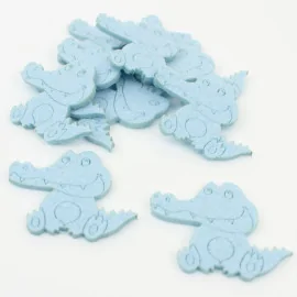 Crocodile felt shapes with engraving – kit of 30 pieces