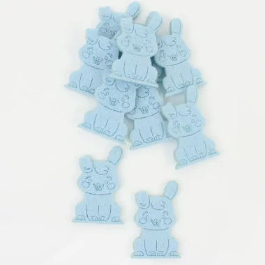 Silhouettes de lapins feutre avec gravure – kit de 30 pièces