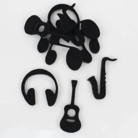 Kit sagome in feltro mix musica - dimensione e colore personalizzato (30 pezzi)|IDEEINFELTRO.COM