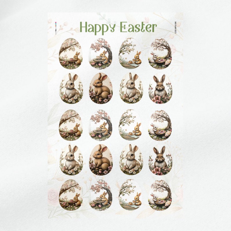 Osterpaneel in Bastelfilz Modell 96 "Frohe Ostern" - Hasen