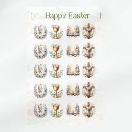 Ostertafel in Bastelfilz Modell 97 "Frohe Ostern" - Heilige Bilder