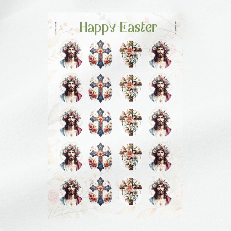 Ostertafel in Bastelfilz Modell 100 "Frohe Ostern" - Jesus und Kreuze
