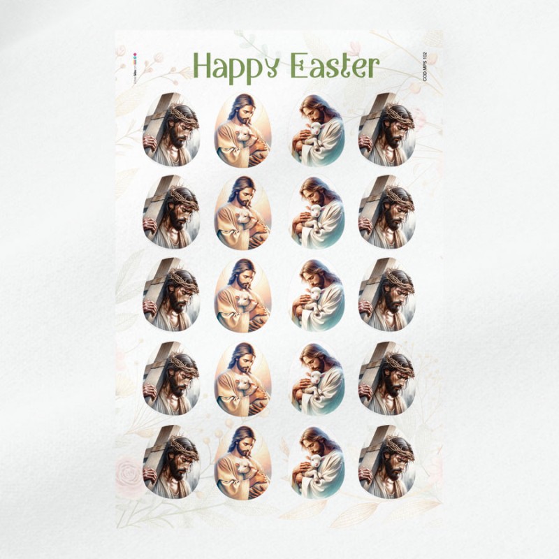 Panel de pascua en fieltro fino "felices pascuas" modelo 102 - jesús