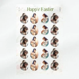 Panel de pascua en fieltro fino "felices pascuas" modelo 102 - jesús