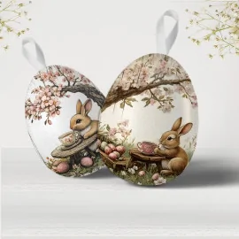 Osterpaneel in Bastelfilz Modell 96 "Frohe Ostern" - Hasen