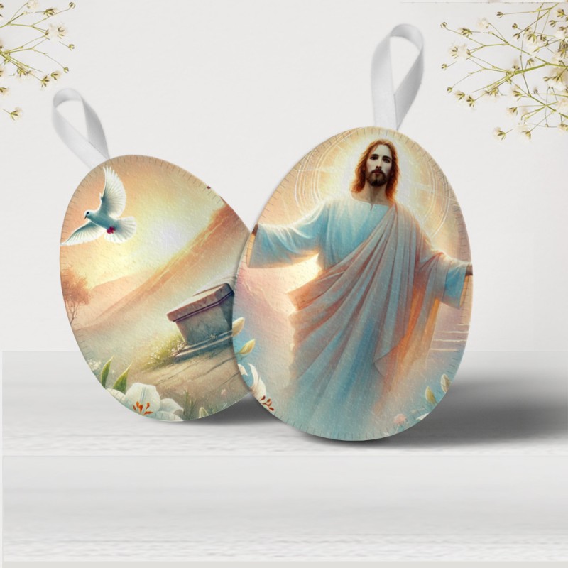 Pannello pasqua in pannolenci "happy easter" modello 99 - resurrezione|IDEEINFELTRO.COM
