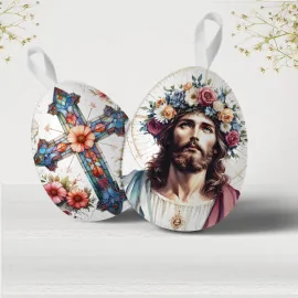 Ostertafel in Bastelfilz Modell 100 "Frohe Ostern" - Jesus und Kreuze
