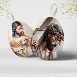 Panel de pascua en fieltro fino "felices pascuas" modelo 102 - jesús