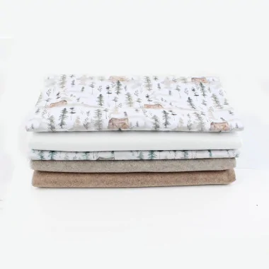 Tissu Feutre Mix - Crème d’Ecosse/Noir Kit d’Economie 5 Rouleaux|IDEEINFELTRO.COM