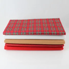 Tissu Feutre Mix - Kit d’épargne écossais rouge 5 rouleaux|IDEEINFELTRO.COM
