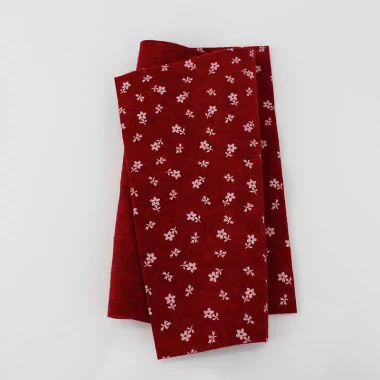 Tissu feutrine Imprimé 20X30 cm Fleurs avec tige - Bordeaux
