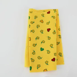 Dun Vilt Bedrukt 20X30 cm Bloemen en Hartjes - Geel