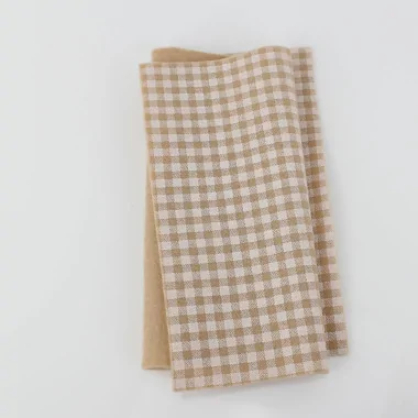 Dun Vilt Bedrukt 20X30 cm Geruit - Taupe