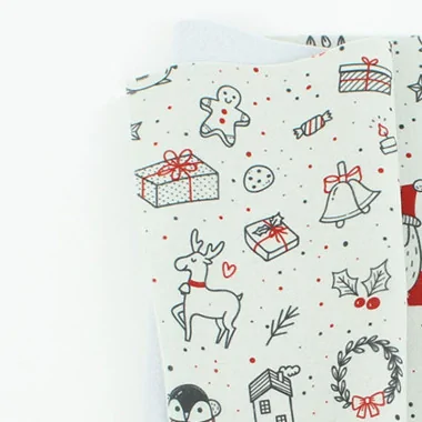 Dun Vilt Kerst Bedrukt 50X90 cm Kerstversiering - Wit