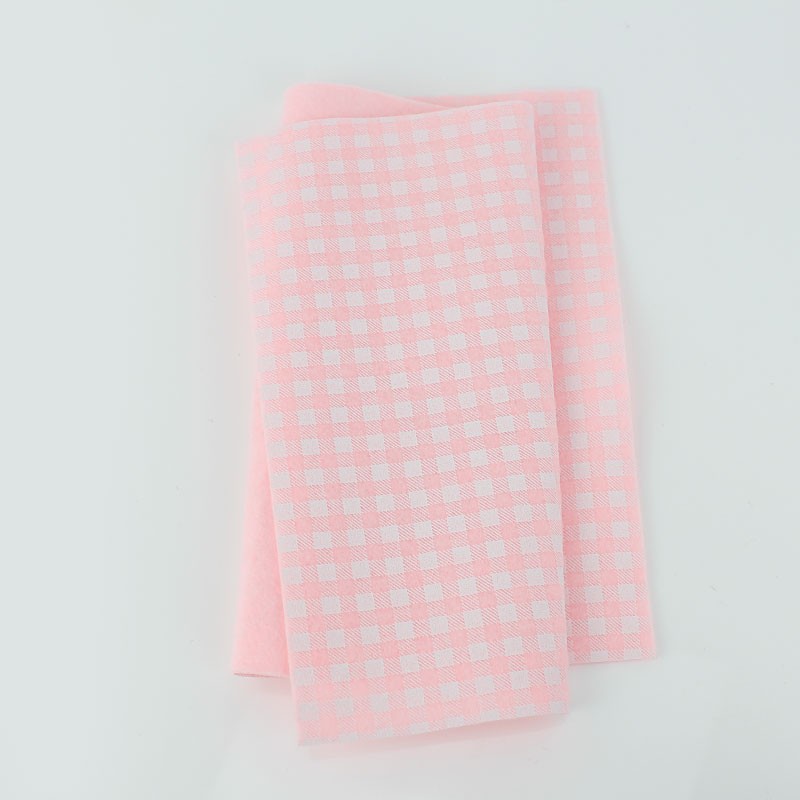 Tela De Fieltro Estampado 20X30 cm Cuadros - Rosa Bebé